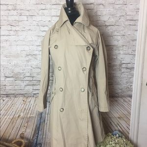 Khaki trench, Plaid lining, L